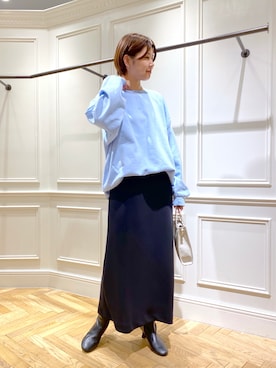 「e/rm（イーアールエム）のアイテム（スウェット）」を使った、mahoさん（レディース・170cm）の秋コーディネート