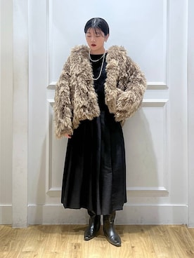 「アイテム（その他アウター）」を使った、mahoさん（レディース・162cm・20代）の冬コーディネート