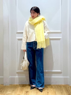 「A part by（アパートバイ）のアイテム（ストール/ショール）」を使った、mahoさん（レディース・162cm）の秋コーディネート