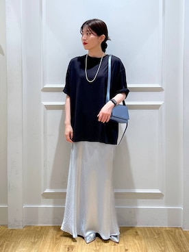 「A part by（アパートバイ）のスクエアミニショルダー（ショルダーバッグ）」を使った、mahoさん（レディース・162cm）の夏コーディネート