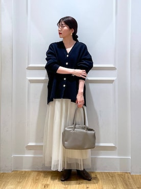 「A part by（アパートバイ）の≪追加3≫ラメチュールプリーツスカート（スカート）」を使った、mahoさん（レディース・162cm）の冬コーディネート