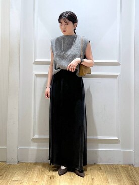 「A part by（アパートバイ）のアイテム（ベスト）」を使った、mahoさん（レディース・162cm）の秋コーディネート