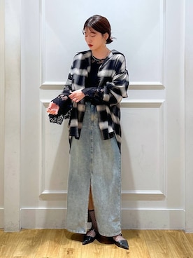 「アイテム（デニムスカート）」を使った、mahoさん（レディース・162cm・20代）の夏コーディネート