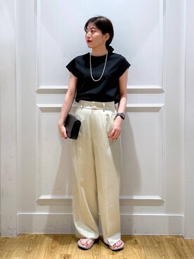 「A part by（アパートバイ）のスクエアミニショルダー（ショルダーバッグ）」を使った、mahoさん（レディース・162cm）の夏コーディネート