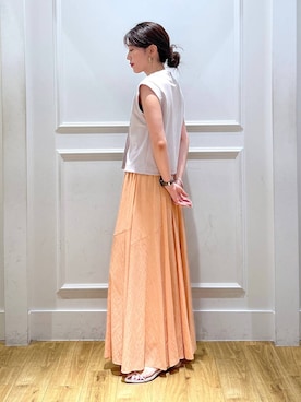 「アイテム（ベスト）」を使った、mahoさん（レディース・162cm・20代）の夏コーディネート
