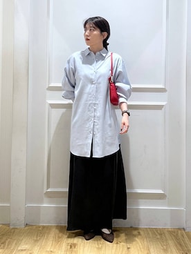 「アイテム（シャツワンピース）」を使った、mahoさん（レディース・162cm）の秋コーディネート