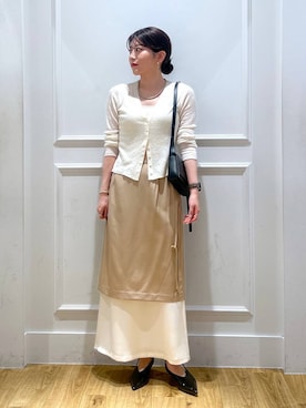「A part by（アパートバイ）のスクエアミニショルダー（ショルダーバッグ）」を使った、mahoさん（レディース・162cm）の秋コーディネート