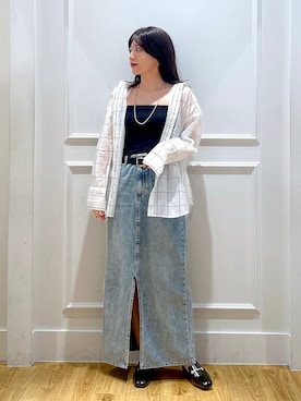 「A part by（アパートバイ）のヒールローファー（ローファー）」を使った、mahoさん（レディース・162cm）の秋コーディネート