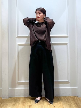 「A part by（アパートバイ）のルーズデニム（デニムパンツ）」を使った、mahoさん（レディース・162cm）の春コーディネート