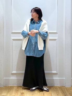 「e/rm（イーアールエム）のアイテム（トップス）」を使った、mahoさん（レディース・162cm）の冬コーディネート