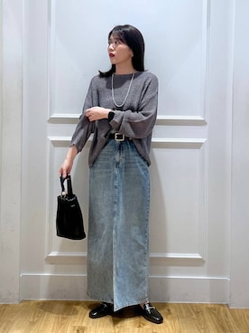 「A part by（アパートバイ）のヒールローファー（ローファー）」を使った、mahoさん（レディース・162cm）の秋コーディネート