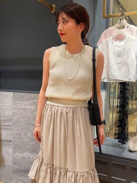 「A part by（アパートバイ）のスクエアミニショルダー（ショルダーバッグ）」を使った、mahoさん（レディース・162cm）の夏コーディネート