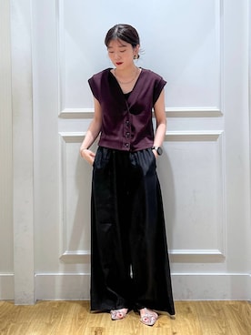 「アイテム（ベスト）」を使った、mahoさん（レディース・162cm・20代）の夏コーディネート