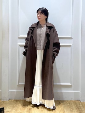 「アイテム（ステンカラーコート）」を使った、mahoさん（レディース・162cm・20代）の秋コーディネート