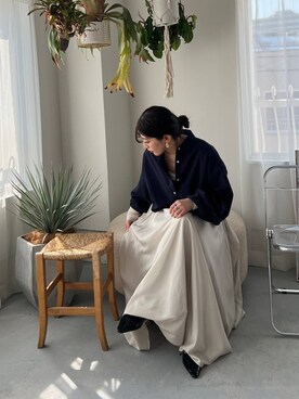 「A part by（アパートバイ）のショートオックスシャツ≪追加2≫（シャツ/ブラウス）」を使った、mahoさん（レディース・162cm）の冬コーディネート