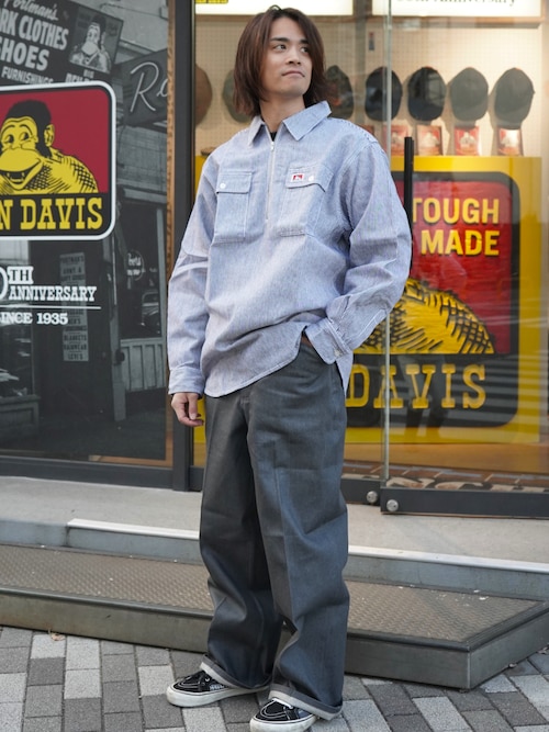 セール】《BEN DAVIS USA》 HEAVY WEIGHT HALF ZIP SHIRTS（シャツ
