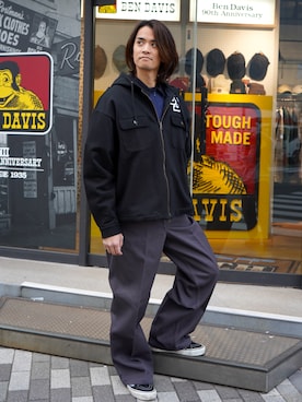 「BEN DAVIS（ベンデイビス）のアイテム」を使った、Ryoさん（メンズ・175cm）の冬コーディネート