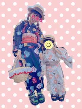 「古着」｜「アイテム（浴衣）」を使った、naaさん（レディース・153cm）の秋コーディネート