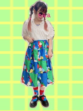 「H&M（エイチ・アンド・エム）のアイテム（ワンピース/ドレス）」を使った、naaさん（レディース・153cm）の夏コーディネート