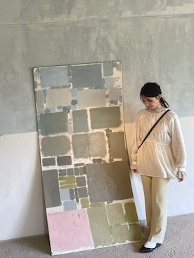 「LOWRYS FARM（ローリーズファーム）のセンタープレスカラーフレアパンツ　870189（その他パンツ）」を使った、yucaiさん（レディース・155cm）の夏コーディネート