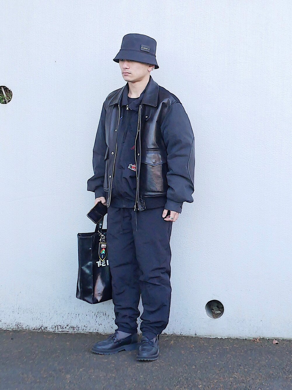 「低身長、低身長男子、低身長コーデ、低身長ファッション、soe、gu×undercover、CULLNI、フライトジャケット、レザージャケット、トラッカージャケット、ナイロンジャケット、ナイロンパンツ、ウォームパンツ、ジョガーパンツ、ビットローファー」｜「ブログ・YouTubeのアイテム（その他、その他）」を使った、小柄の小松@162cmさん（メンズ・162cm）の冬コーディネートの1枚目の写真