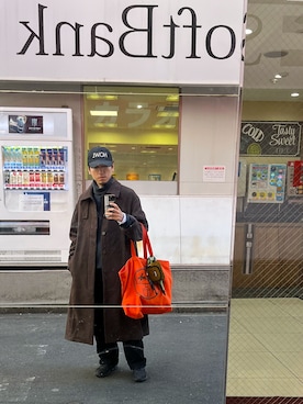 「アイテム（ステンカラーコート）」を使った、DAさん（メンズ・170cm）の冬コーディネート