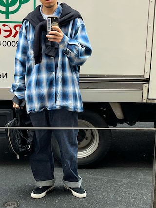 CAHLUMN/カウラム Magazine Pocket Open Collar Shirt(Ombre)/マガジン