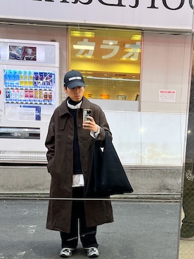 「アイテム（ステンカラーコート）」を使った、DAさん（メンズ・170cm）の秋コーディネート
