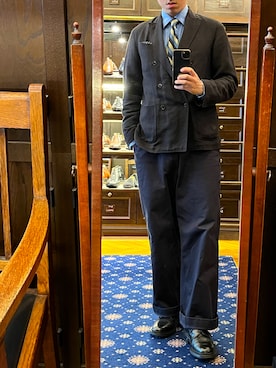 「COMOLI（コモリ）のアイテム（ジャケット/アウター）」を使った、DAさん（メンズ・170cm）の夏コーディネート