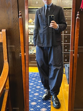 「COMOLI（コモリ）のアイテム（ジャケット/アウター）」を使った、DAさん（メンズ・170cm）の夏コーディネート
