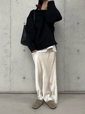 「ENOF（イナフ）のアイテム（スカート）」を使った、Aさん（レディース・156cm）の冬コーディネート
