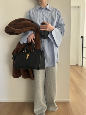 「hellam（へラム）のアイテム（トップス）」を使った、Aさん（レディース・156cm）の冬コーディネート