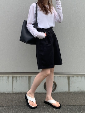 「MERCI（メルシー）のアイテム（パンツ）」を使った、Aさん（レディース・156cm）の夏コーディネート
