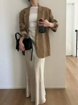 「マキシスカート」｜Aさん（レディース・156cm）の春コーディネート