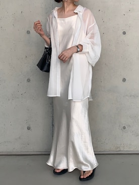 「キャミソールワンピ」｜Aさん（レディース・156cm）の夏コーディネート