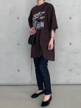 「MOUSSY（マウジー）のMVS SKINNY（デニムパンツ）」を使った、Aさん（レディース・156cm）の夏コーディネート