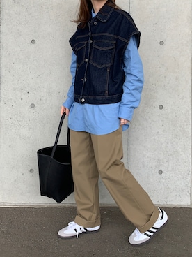「DRIES VAN NOTEN（ドリスヴァンノッテン）のアイテム（ジャケット/アウター）」を使った、Aさん（レディース・156cm）の春コーディネート