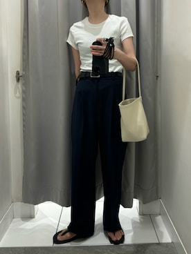 「アイテム（ベルト）」を使った、Aさん（レディース・156cm）の秋コーディネート