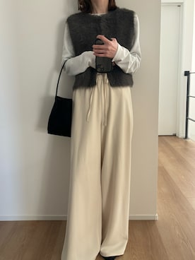 「evernavy（エバーネイビー）のアイテム」を使った、Aさん（レディース・156cm）の冬コーディネート