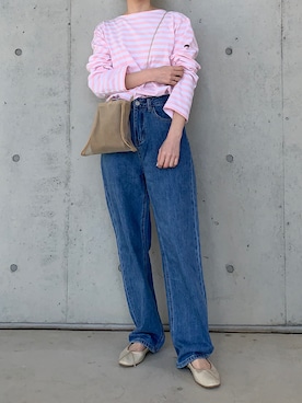 「MERCI（メルシー）のアイテム（パンツ）」を使った、Aさん（レディース・156cm）の春コーディネート