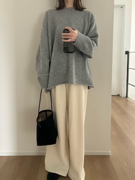 「evernavy（エバーネイビー）のアイテム」を使った、Aさん（レディース・156cm）の冬コーディネート