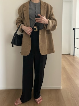 「アイテム（カーディガン/ボレロ）」を使った、Aさん（レディース・156cm）の秋コーディネート