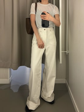 「アイテム（サンダル）」を使った、Aさん（レディース・156cm）の秋コーディネート