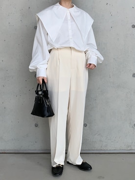 「MERCI（メルシー）のアイテム（パンツ）」を使った、Aさん（レディース・156cm）の春コーディネート