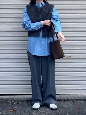 「アイテム（ベスト）」を使った、Aさん（レディース・156cm）の秋コーディネート