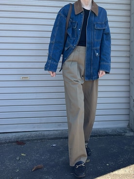 「アイテム（デニムジャケット）」を使った、Aさん（レディース・156cm）の秋コーディネート