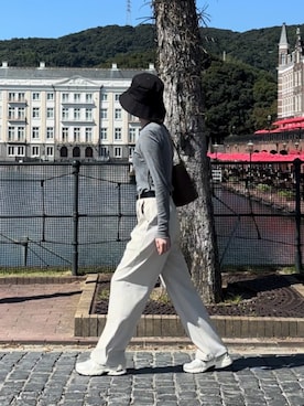 「ホワイトパンツ」｜Aさん（レディース・156cm）の秋コーディネート