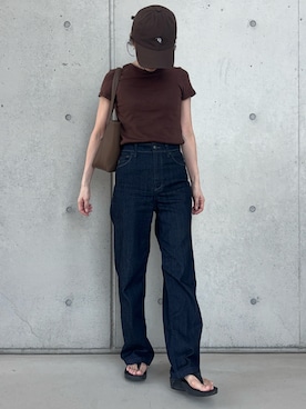 「ハイウエストデニム」｜Aさん（レディース・156cm）の夏コーディネート