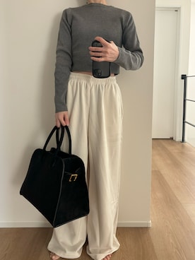 「クロップド丈」｜Aさん（レディース・156cm）の秋コーディネート