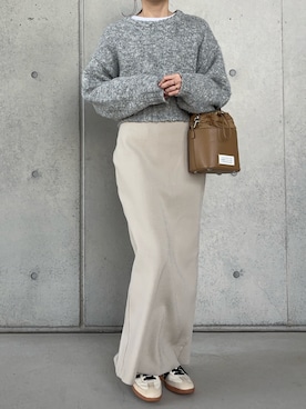 「adidas（アディダス）のSAMBA OG W　ID0478（スニーカー、ベージュ系）」を使った、Aさん（レディース・156cm）の春コーディネート